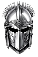 forearm gladiator helmet front view  tattoo design idea