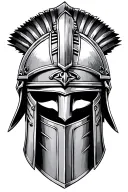 forearm gladiator helmet front view  tattoo design idea