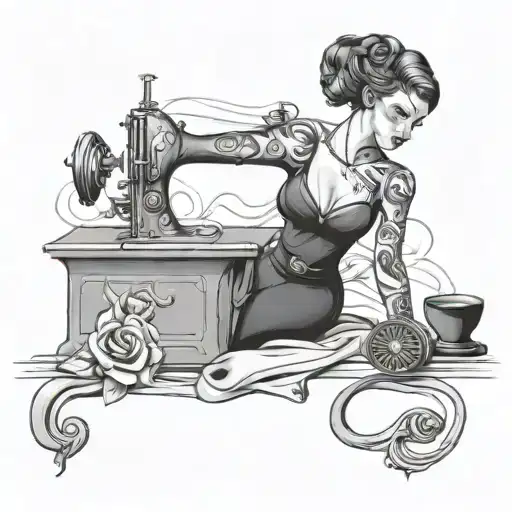 seamstress tattoo design idea