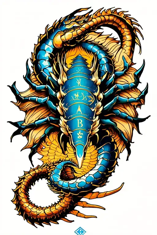 Neo-Traditional Rockabilly Zodiac Sleeve TattooTheme: A neo-traditional sleeve tattoo blending zodiac symbolism (Scorpi tattoo design idea