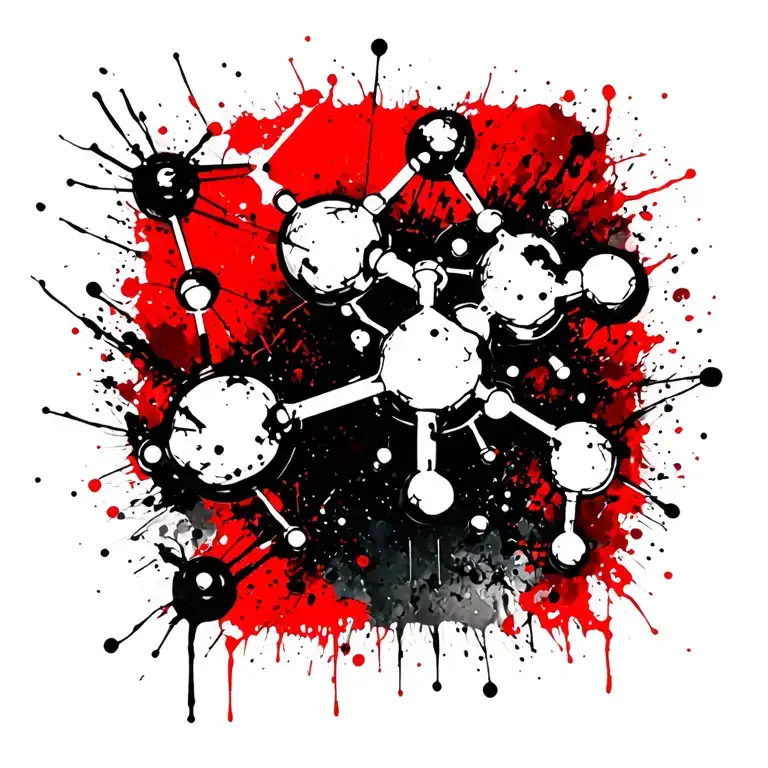 molecular structure tattoo design idea
