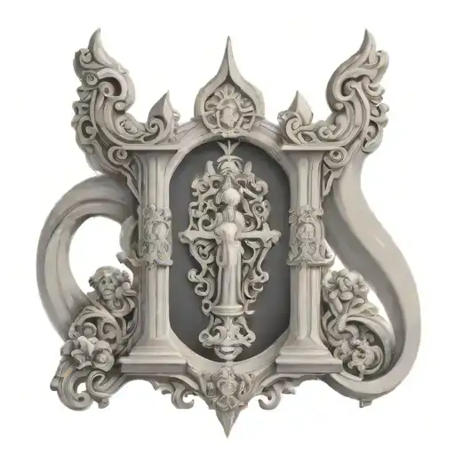 HEAVEN GATE WITH Trinity God sympols compined tattoo design idea