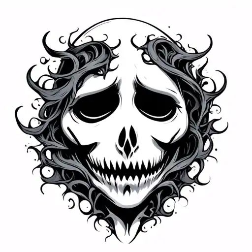 ghost face tattoo design idea