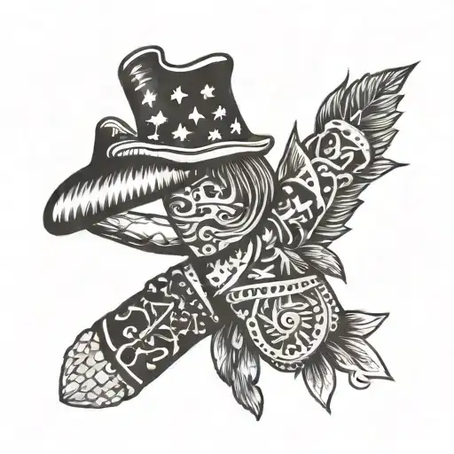 handshake with banderole autour de tattoo design idea