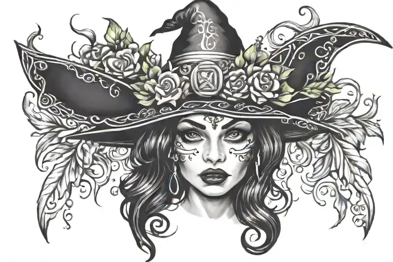 Witchy  tattoo design idea