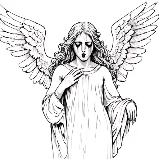 Crying Angel tattoo design idea
