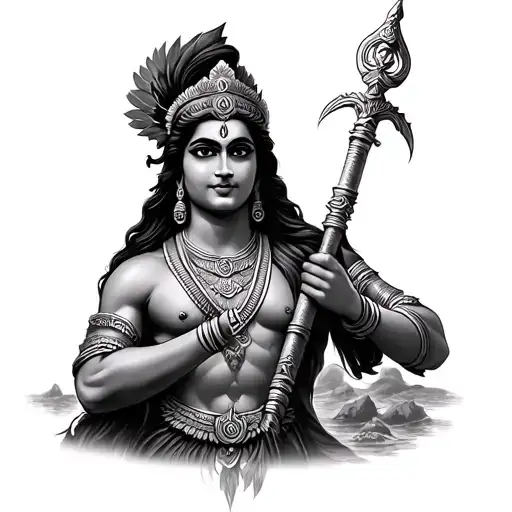 murugan vel weapon tattoo design idea