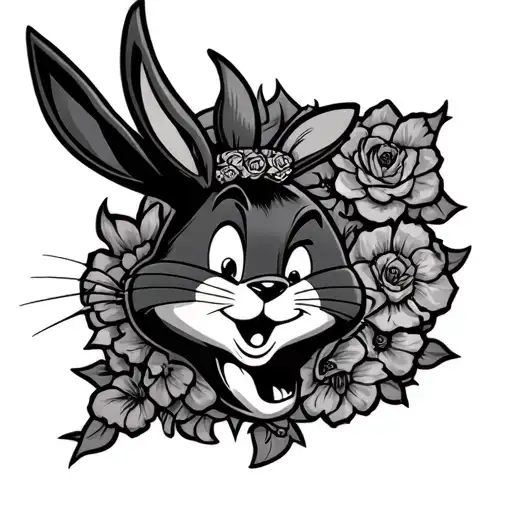 looney tunes chicano style tattoo design idea