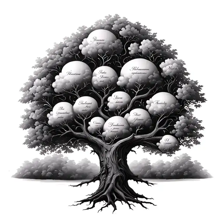 family tree with names incorporated tattoo design idea