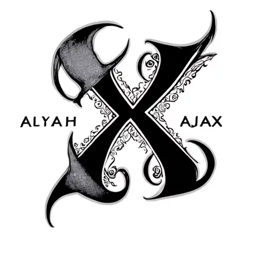 Aliyah x Ajax ambigram tattoo design idea