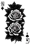 poker cards and roses tattoo design idea