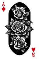 poker cards and roses tattoo design idea
