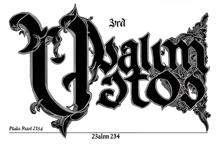 23rd psalm 23:4 tattoo design idea