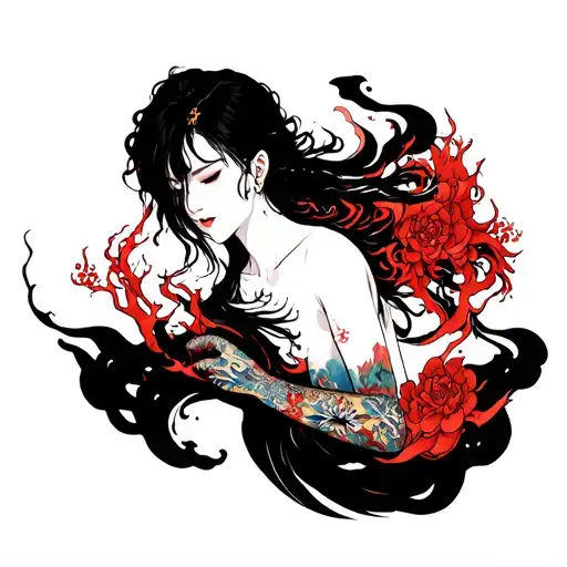 portal to hell with life story on back tattoo tattoo design idea