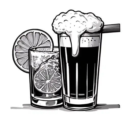 Tequila Shot and beer tattoo design idea