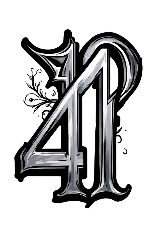 number 41 embodied tattoo design idea