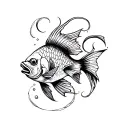 only dead fish go with the flow tattoo design idea