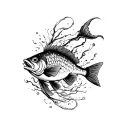only dead fish go with the flow tattoo design idea