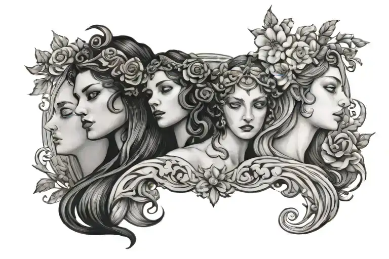 Persephone and Hecate tattoo design idea