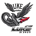 C5 corvette logo with the name Luke in the top and the year 2005-2025  tattoo design idea