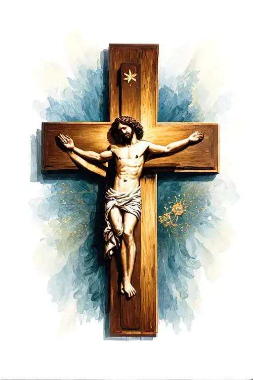 cross, Our Father prayer, Matthew 5.6 tattoo design idea