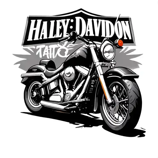 Harley Davidson motorcycle tattoo design idea