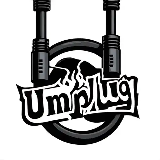 ethernet cord with the word unplug tattoo design idea