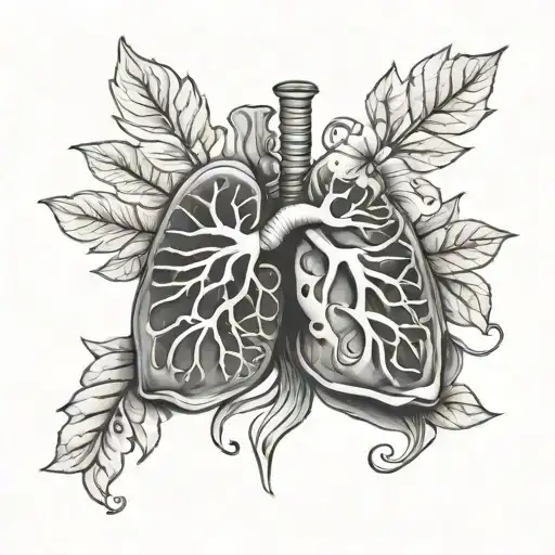 Lung in a draw tattoo design idea