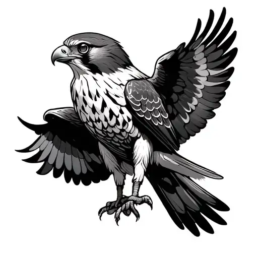 Peiragraine Falcon black and white tattoo design idea