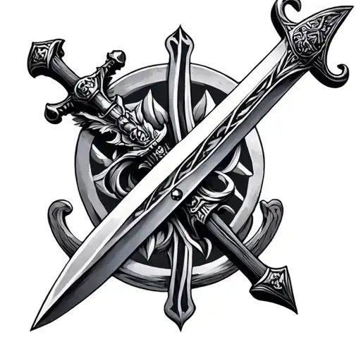 claymore sword Scotland Ireland tattoo design idea