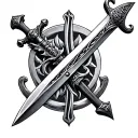 claymore sword Scotland Ireland tattoo design idea