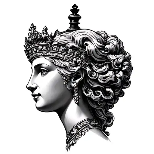 Queen Chess Piece tattoo design idea