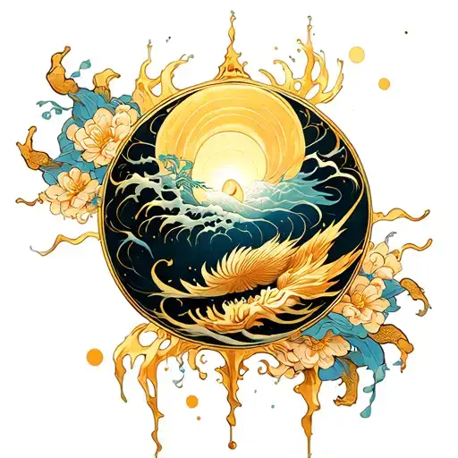 I flew beyond the sun before it was time, melting all the gold that held me inside my shell tattoo design idea