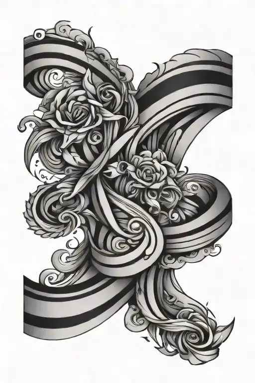 modern stripes tattoo design idea