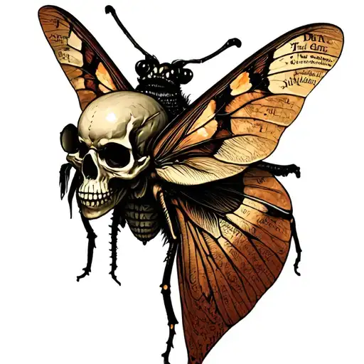 ouija plancette with death's head moth tattoo design idea