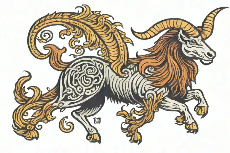 capricorn sign symbol tattoo design idea