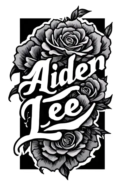 "Aiden Lee" name written tattoo design idea