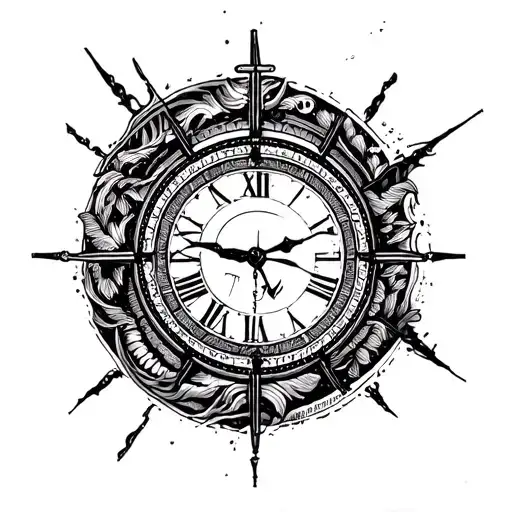 time travel tattoo design idea