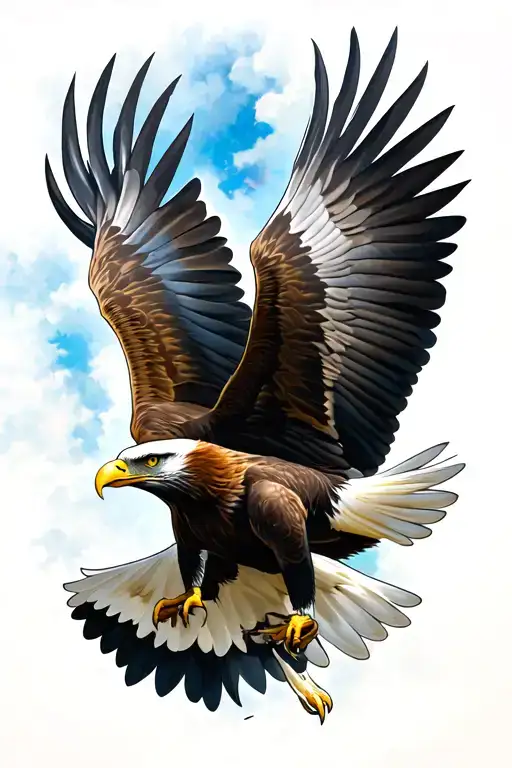 Eagle soaring tattoo design idea