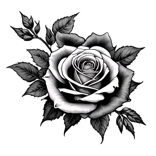 wilting roses intertwined tattoo design idea