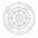 Zodiac Constellation Intertwined With Sagittarius And Libra in The Center And Pisces, Aries and Scorpio On A Circle tattoo design idea