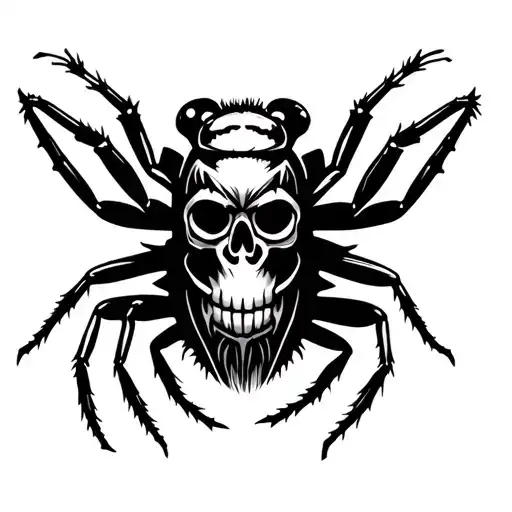 Tattoo stencil for the knee that looks like a bug when closed and has a skull when opened tattoo design idea