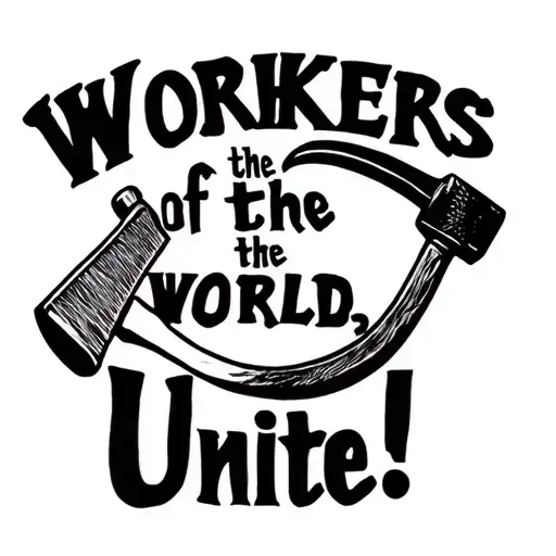 "Workers of the World, Unite!" Hammer and Sickle tattoo design idea