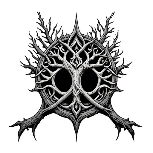 nordic Loki tree of life tattoo design idea