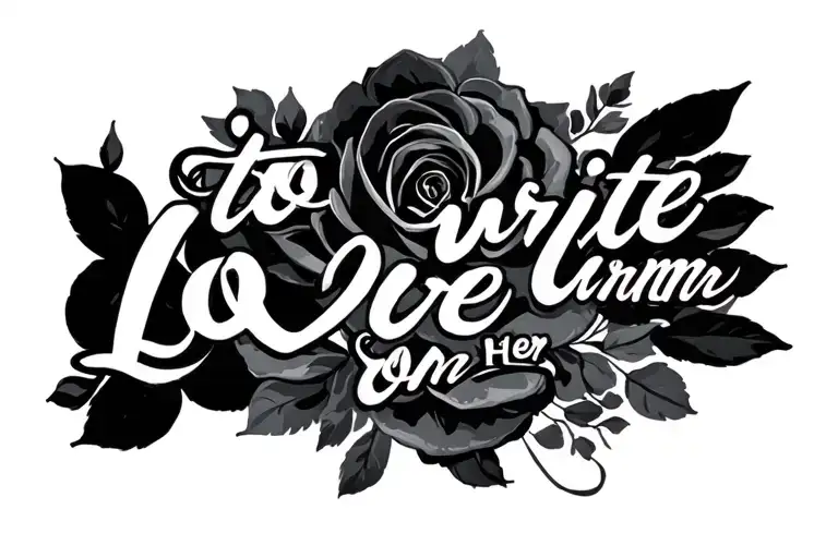 "to write love on her arms" elegant script writing tattoo design idea