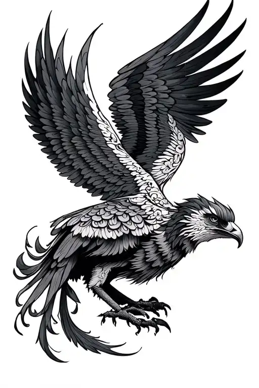 Garuda Pancasila with batik motifs on its wings spread tattoo design idea