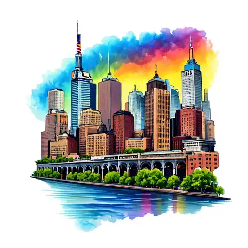 cincinnati skyline tattoo design idea