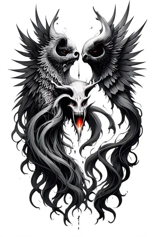 Heaven versus Hell tattoo design idea