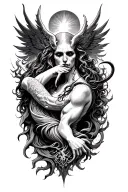 Heaven versus Hell tattoo design idea