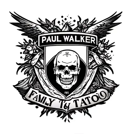 car en Paul Walker Family Crest tattoo design idea